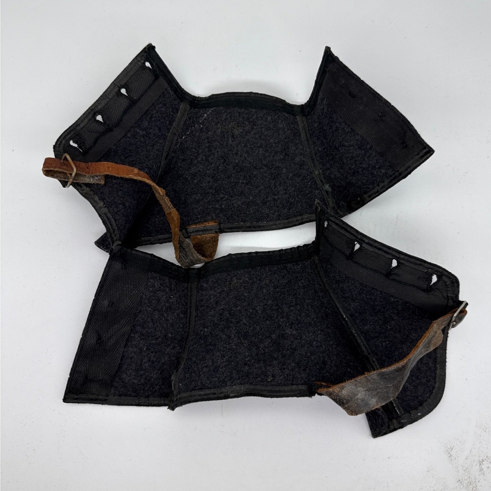 Antique Vintage Spats Gaiters Lot 4 Pairs 1 Single Wool Canvas Leather England - Picture 13 of 14